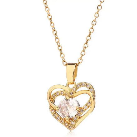 Valentine's Day Women Gift Jewelry Heart Necklace Zircon Love Knot Necklace Diamond Heart Pendant Necklaces