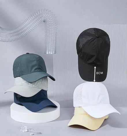 Promotional Quick Dry Sports Baseball Caps Customize Men's Embroidery Printed Breathable Mesh Running Nylon With Logo Hats