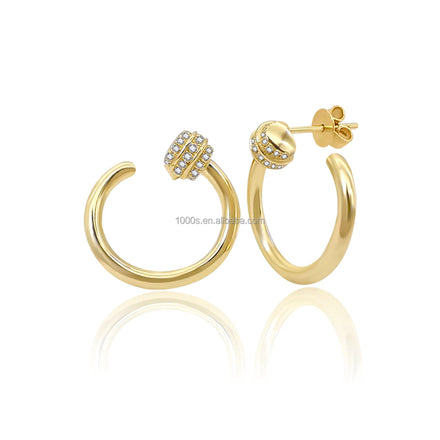 14K Real Gold Lab Grown Diamond Brilliant Cut Stud Earrings Third Party Certified Engagement Anniversary Wedding Fine Jewelry