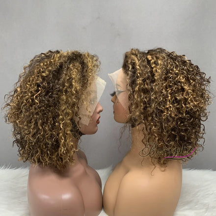 Wholesale Cheaper Ladies Hair Wig100% Human Hair 12A Grade Jerry Curly WigBig Frontal Transparent Lace Wig Curly