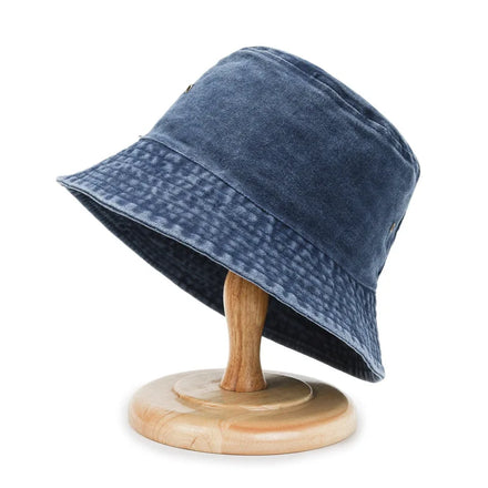 Low MOQ Unisex Fashion Washed Denim Bucket Hat With Custom Embroidery Printed Jean Cap