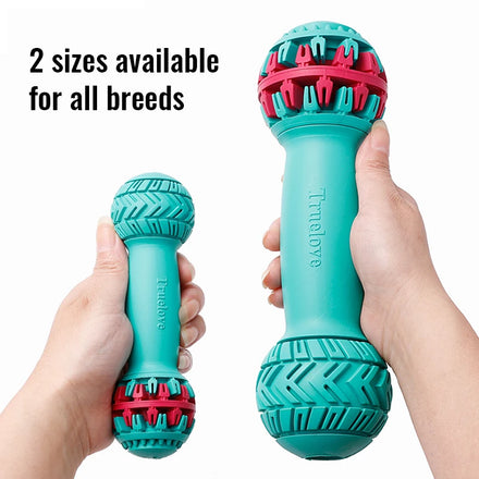 Truelove Eco-friendly Durable Rubber Dog Bone Interactive Treat Dispenser Teeth Cleaning Anti-Destructive Chewing Toy for Pets