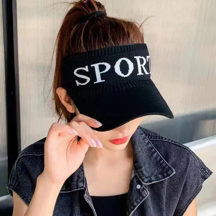 Sporty Digital Printing Polyester Sun Visor Empty Top Hat Cap for Outdoor Activities Unisex