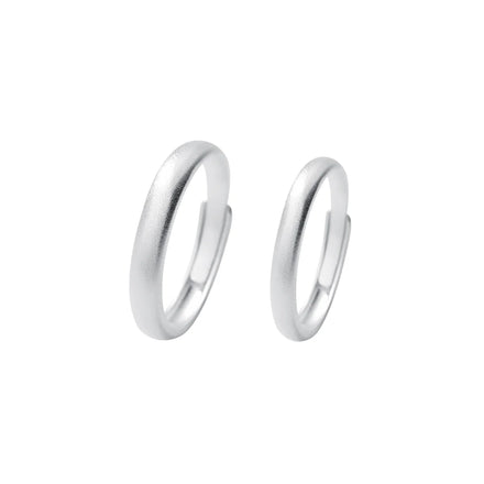 NO MOQ Jewelry Wholesale Custom Simple Glossy Couple Ring for Men Women Size Adjustable 925 Silver Wedding Lover Rings