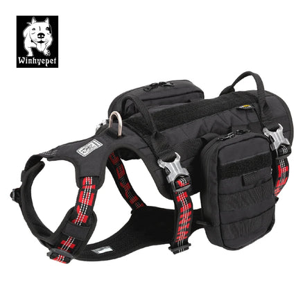 Winhye Ready to Ship Outdoor Premium Nylon Dog Harness Waterproof Saddle Bag Adjustable Breathable Multifunctional Pet Harness