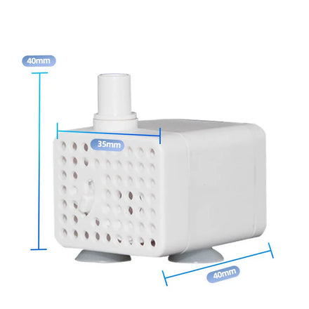 ALMANE AYS-200D 5~12V DC Plastic Submersible Water Pump for Pet Fish Tank Eco-Friendly 200L Circulation White