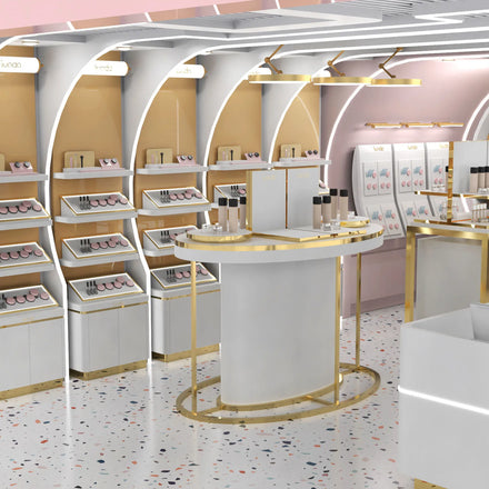 2024 Custom Design Metal Perfume Cabinet Factory Wholesale Cosmetic Showcase Furniture for Display