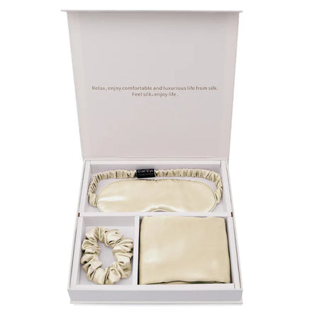 Wholesale Luxury Satin Pillowcase Gift Set 19mm 100% Natural Organic Mulberry Silk Organic Mulberry Silk Satin Eye Masks