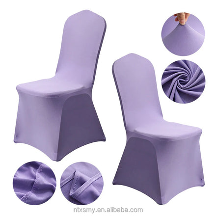 Jacquard Spandex Fleece Classic Chair Slipcovers Solid Banquet Covers for Dining Room Chairs
