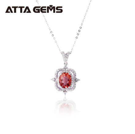 ATTA Fine Jewelry Necklace 9*7mm Oval Shape Created Stones Color Change Diaspore Glass925 Sterling Silver Jewelry