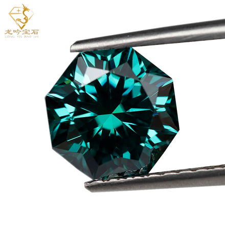 LONGYING Diamond Wholesale Hexagon Cut Cyan Blue Loose Moissanite for Engagement Ring