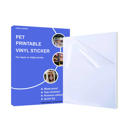 Custom Self Adhesive Inkjet Film Vinyl Sheet A4 A3 8.5*11 Waterproof Clear PET Sticker for Inkjet Printing