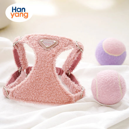 HanYang Personalized Custom No Pull Small Dog Chest Harness Leash Set Lightweight Soft Adjustable Teddy Velvet RIBBONS Puppy Dog