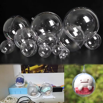 Wholesale Diy Gift Open Clear Transparent Christmas Balls 6cm 8cm 10cm 12cm Plastic Empty Decoration Hanging Ornament Craft