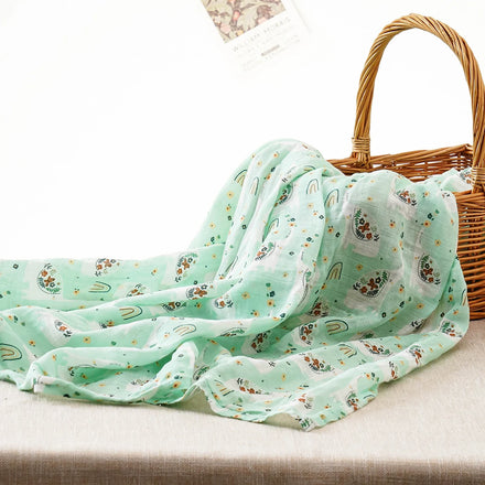 Kangobaby Custom Print Unisex Cotton Swaddle Blanket Baby Muslin Blankets