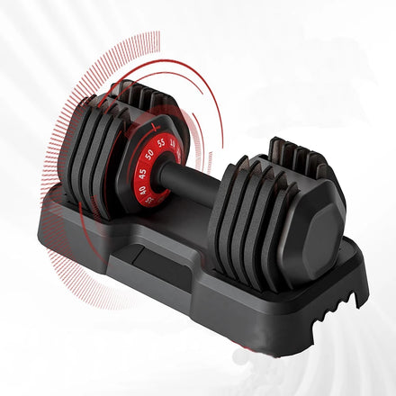 55LB Adjustable Dumbbell 10-in-1 Free Weight with Anti-Slip Metal Handle Fast Weight Adjust for Home Gym Workout