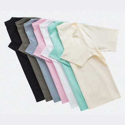 Custom Logo 210gsm 100 Cotton Streetwear Oversized Tshirt Wholesale Blank Boxy Drop Shoulder T Shirt