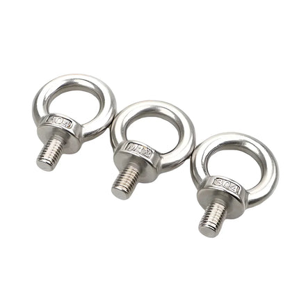 M4 M5 M6 M8 M12 M32 M33 Fully Threaded Stainless Steel SS 304/316 Swivel Lifting Eye Bolt DIN580 Plain Finish