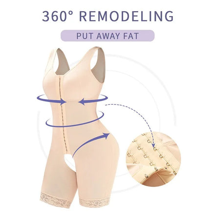 Buckles up Body Shaper Tummy Control Crotchless Slimming Bodysuit Shapewear for Women