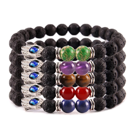 Hot Selling Unisex Yoga Fatima Eye Beaded Bracelet Trendy Colorful Energy Bangle with Pearl for Weddings Anniversaries Gifts