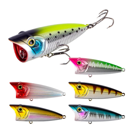 HONOREAL Floating 60mm 7g Popper Lure ABS Plastics Trout and Seabass Lures for Sea Water Fishing