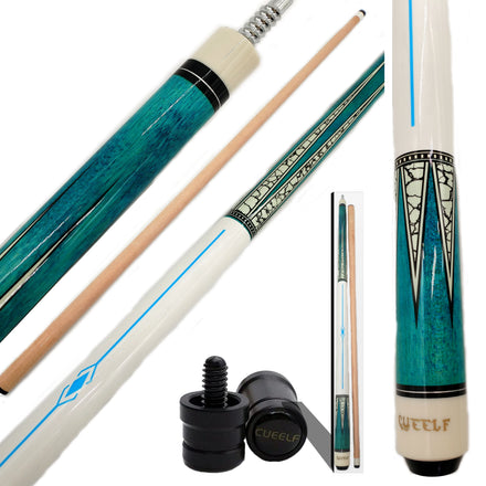Cueelf Professional Pool Cue 490g-500g Carom Snooker & Billiard Cues with 12-12.5mm Tip Size Maple Butt Sleeve Radial Joint