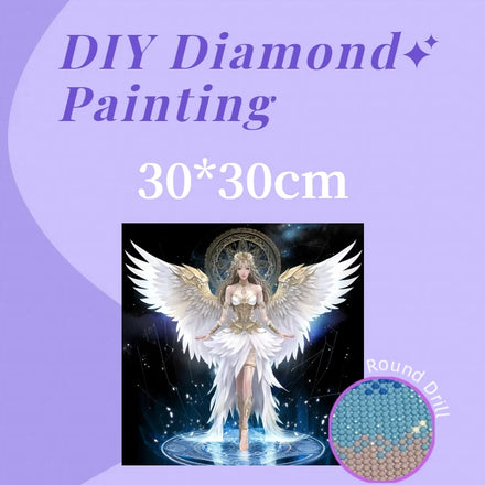 Modern 30x30cm DIY Angel Diamond Painting Full Round 5D Acrylic Drill Wall Decor Diamond Painting Kits for DIY Craft Lover