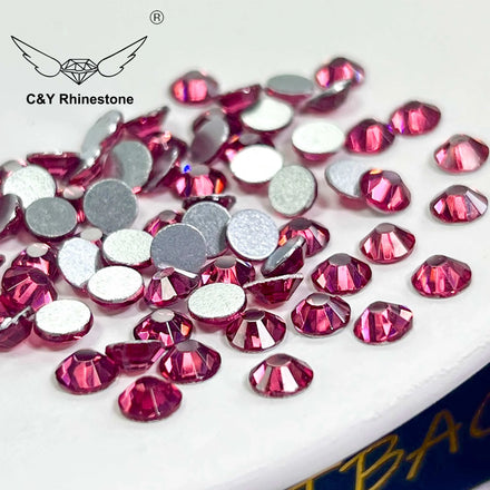 CY Y5 Wholesale Bulk Glass Flatback Non Hotfix Crystal Stones Silver Crystal for Garments Shoes Loose Bulk Package