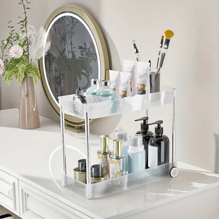 2 Tier Multi-purpose Plastic Under Sink Organizers Cabinet Storage