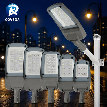 COVEDA High Lumen Outdoor Waterproof Ip66 Parking Lot Public Photocell Raod Lamp 40W 60W 100W 150W 200W AC Led Street Light