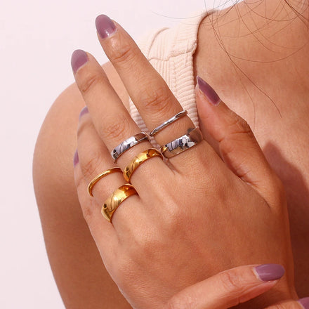 Guarantee Dreamshow 18k Gold Plated Jewelry Stainless Steel Rings Jewelry Women Basic Fashion Jewelry Rings