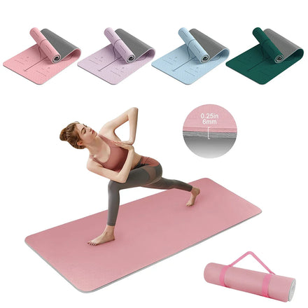 6MM Yoga Mats Rubber Eco-friendly TPE Yoga Mats Non-slip Home Workout Foldable Exercise Mat