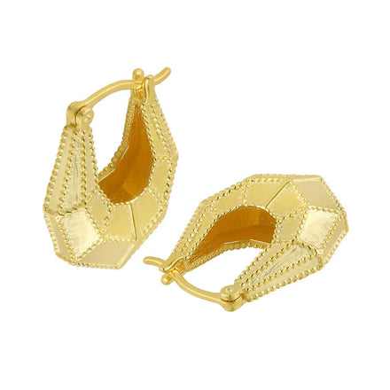 Fashion Cowgirl Fine Jewelry 18K Gold Plated U Shape Huggie Hoop Earrings for Women Girls