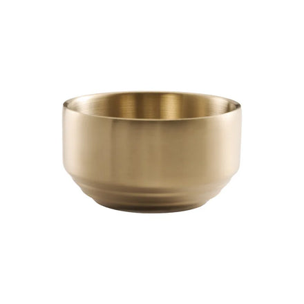 Double Walled Metal Soup Bowl Food Grade Stainless Steel 304 Kitchen Kimchi Bowl Korean Rice Bowl With Lid