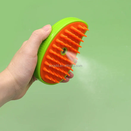 Factory Price 3 in 1 Rechargeable Silicone Massage Steamy Pet Cat Hair Cleaning Steamer Steam Grooming Brush Comb