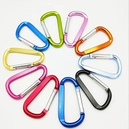Wholesale Custom Metal Aluminum D-Shape Keychains Fashionable 5# 6# 7# 8# 10# Promotional Locking Climbing Carabiners Hook Clips