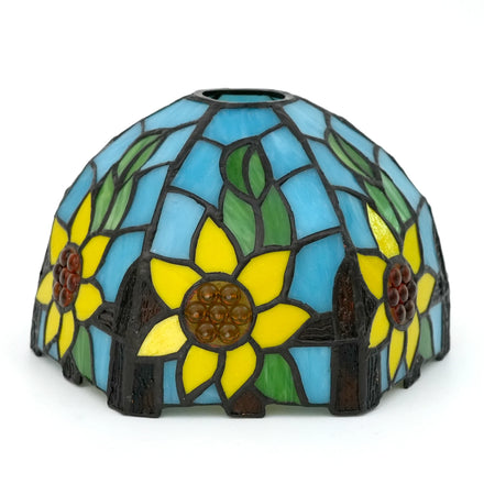 Lampshade Replacement Only Stained Glass Sunflower Design Dome Lampshade for Chandelier Floor Lamp Ceiling Light