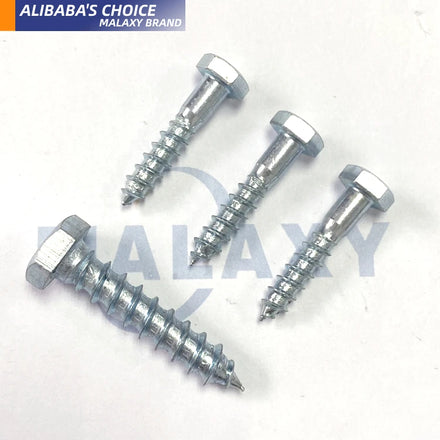 MALAXY Din571 Stainless Steel Ss304 Ss316 Hex Head Wooden Screw With Half Thread