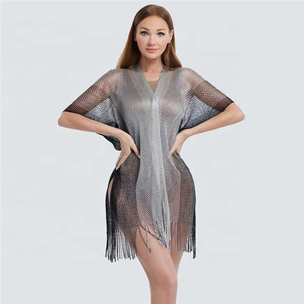 New Gradient Colors Soft Sundress Women Summer Poncho Polyester Beach Wear Bikini Cover up Lady Beach Pareo Sarong Beach Dress