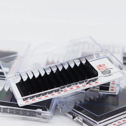 Allison Wholesale Black Mink Eyelash Extension Mixed Lash Trays Matte Black Pbt Fiber Lash Extensions Matte Velvet Lashes