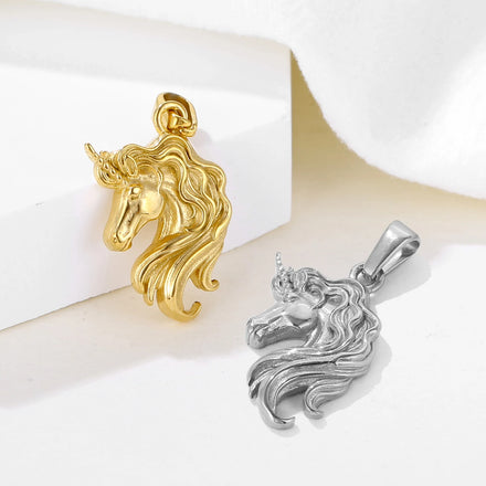 Mens Gold Silver Horse Head Pendant Tarnish Free Jewelry Stainless Steel Charms Custom Animal Horse Pendant Wholesale