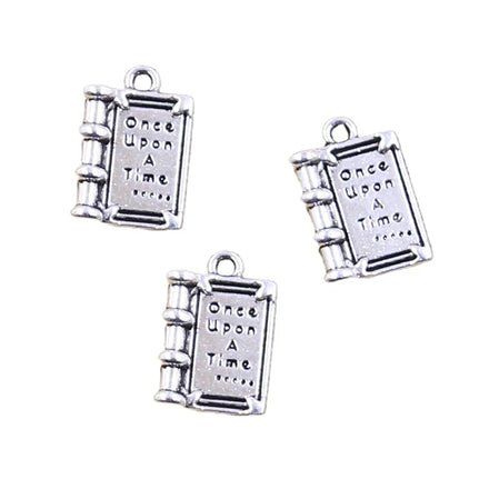 Charms Book of fairy Tales Once Upon a Time 18x12mm Handmade Making FitVintage Tibetan Silver Color PendantsDIY for Bracelet N