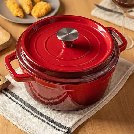 Cast Iron Casserole Fit With Induction Cooker and Stove Cast Iron Enamel Stew Pot Non-Stick Porridge Enamelled Cast Iron Pot