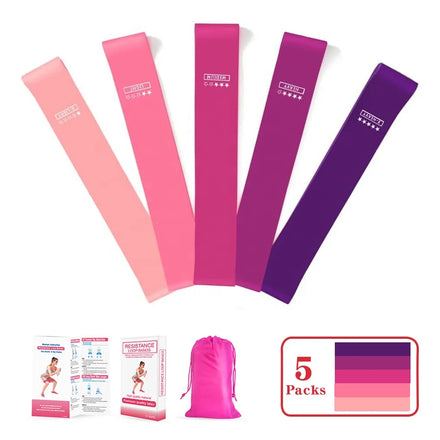 Zakerda Elastic Loop Latex 5-Level Resistance Bands for Yoga Hip Booty Workout Home Gym Fitness Body Building