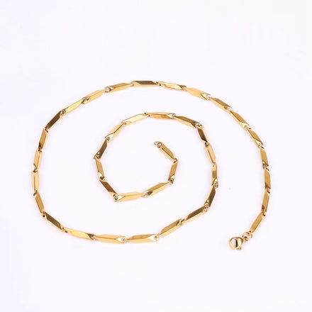 3.0mm Stainless Steel Ingot Chain Stacked Chain Link Necklace