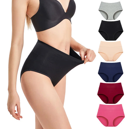 S~4XL Big Size Women Briefs Solid Color Daily Wear Breathable Cotton High Waist Women Underwear