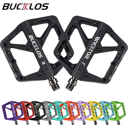 BUCKLOS Mtb Sealead Bearing Pedals Anti Skid Mountain Road Bike Pedal Ergonomic BMX Bicycle Pedals Nylon Fiber Cycling Parts