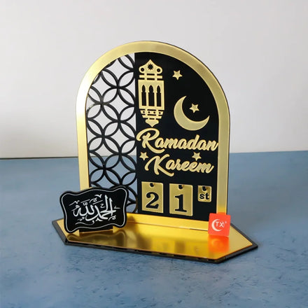 Islamic Religious Ramadan Supplies Acrylic Calendar Moon Display Fasting Countdown Decorations for Gift Giving