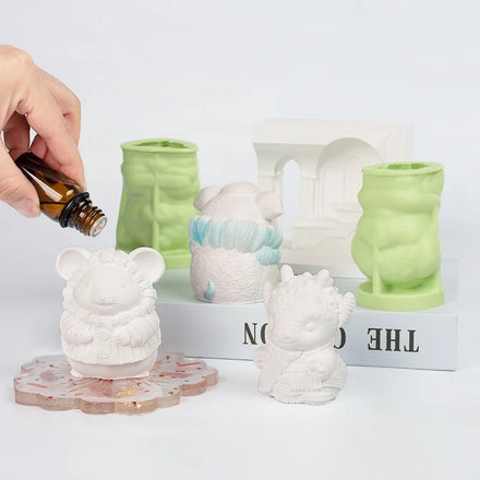 12 Zodiac Aromatherapy Candles Silicone Mold DIY Handmade Gypsum Expanded Fragrance Stone Blind Box Game Grinding Tool