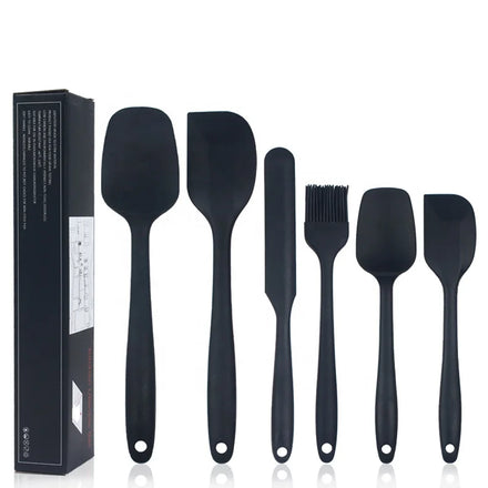 6-Piece Food-Grade Thick Silicone Spatulas Set Dishwasher-Safe Heat Resistant Non-Stick Baking & Pastry Tools